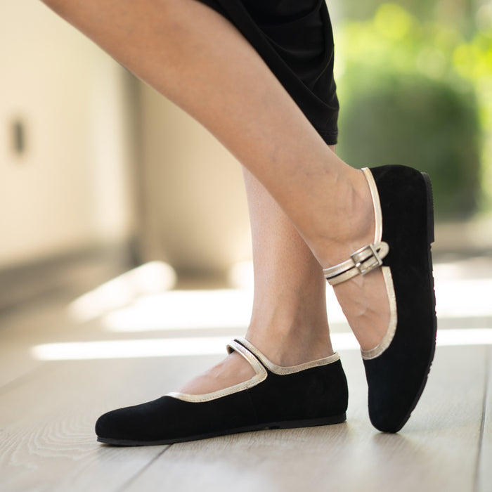 Ballerinas Maya Negro-Dorado