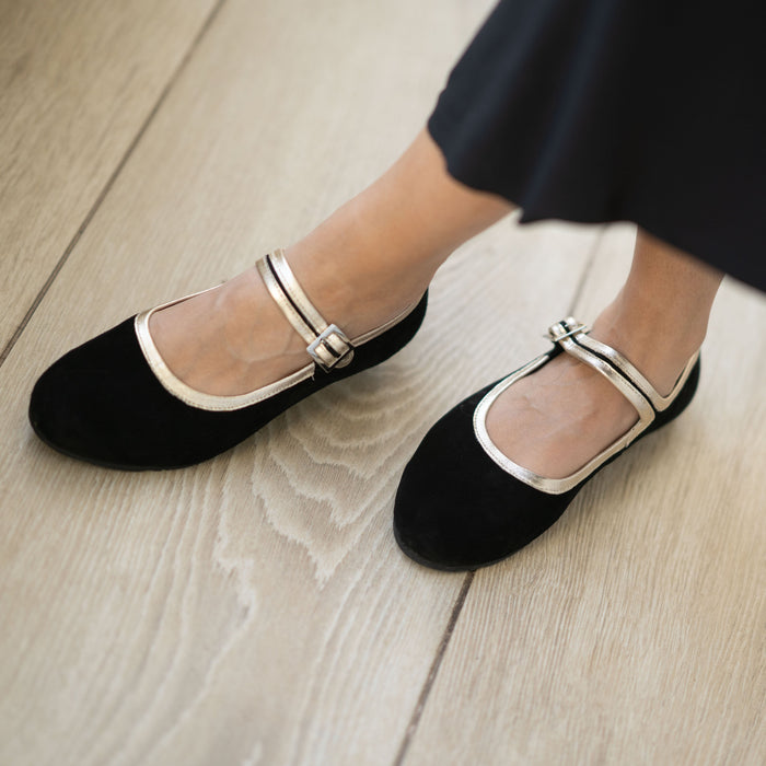 Ballerinas Maya Negro-Dorado