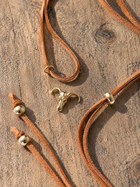 Collar S gamuza Medalla enchapada en oro