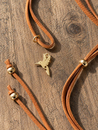 Collar S gamuza Medalla enchapada en oro