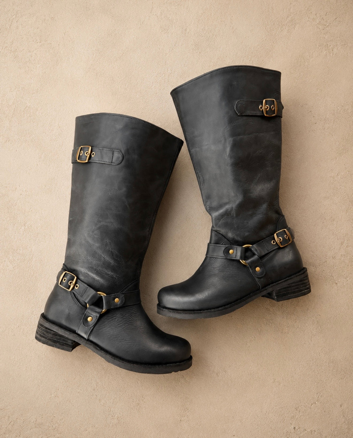 Bota Leonor Cuero Negro | Hecha a Mano en Chile