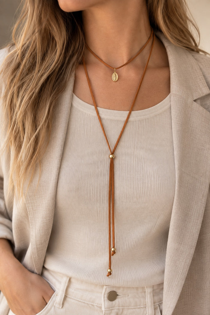Collar XS gamuza Medalla enchapada en oro